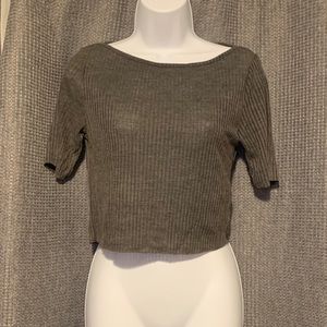 NWT Topshop grey ribbed crop top